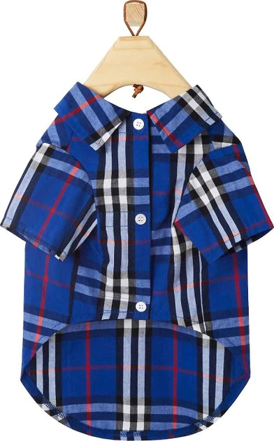Frisco Plaid Dog & Cat Button Up Shirt, Navy Plaid 3 Frisco Plaid Dog & Cat Button Up Shirt, Navy Plaid