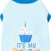 Frisco It's My Birthday & Cat T-Shirt, Blue -Pet Food Gear Shop 249248 MAIN. SY630 V1624619556