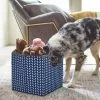 Frisco Square Collapsible Pet Toy Storage Bin, Navy Herringbone -Pet Food Gear Shop 250566 MAIN. SY630 V1615242445