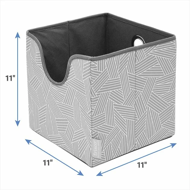 Frisco Square Collapsible Pet Toy Storage Bin, Gray Basket Weave 5 Frisco Square Collapsible Pet Toy Storage Bin, Gray Basket Weave - Image 3