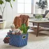 Frisco Rectangle Collapsible Pet Toy Storage Bin, Navy Herringbone -Pet Food Gear Shop 250574 MAIN. SY630 V1615242905
