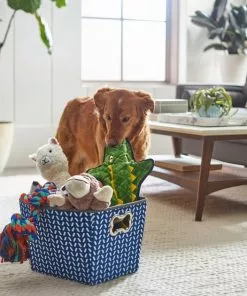 Frisco Rectangle Collapsible Pet Toy Storage Bin, Navy Herringbone 11 Frisco Rectangle Collapsible Pet Toy Storage Bin, Navy Herringbone -Pet Food Gear Shop 250574 PT3. SY630 V1615572218