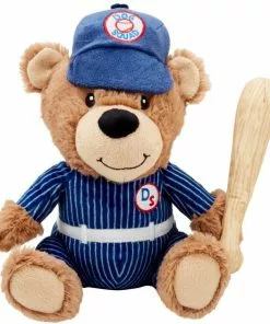 Frisco Baseball Bear Plush Squeaky Dog Toy, Blue