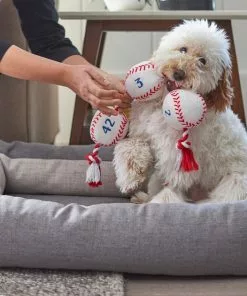Frisco Baseball Plush with Rope Dog Toy -Pet Food Gear Shop 252752 PT5. SY630 V1615814573