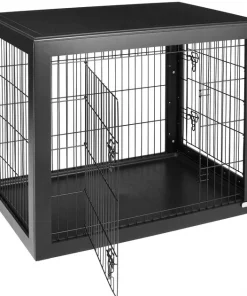 Frisco Double Door Furniture Style Dog Crate, Black -Pet Food Gear Shop 253027 PT3. SY630 V1635345779