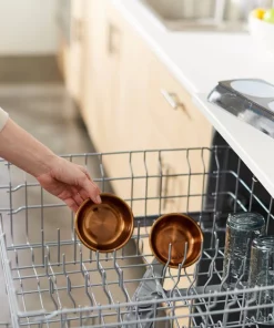 Frisco Copper Stainless Steel Double Dog & Cat Bowls with Black Marble Stand, 0.75 Cups -Pet Food Gear Shop 253058 PT7. SY630 V1616595501