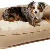 Frisco Faux Felt Orthopedic Rectangular Bolster Dog Bed w/Removable Cover