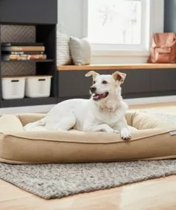 Frisco Faux Felt Orthopedic Rectangular Bolster Dog Bed w/Removable Cover -Pet Food Gear Shop 255174 PT2. SY630 V1657656395