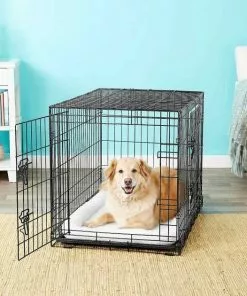 Frisco Fold & Carry Double Door Collapsible Wire Dog Crate, 36 inch & Frisco Gray Basket Weave Dog Crate Mat, 36-in 9 Frisco Fold & Carry Double Door Collapsible Wire Dog Crate, 36 inch & Frisco Gray Basket Weave Dog Crate Mat, 36-in -Pet Food Gear Shop 255481 PT2. SY630 V1604081325