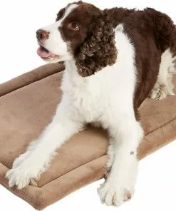 Frisco Heavy Duty Fold & Carry Double Door Collapsible Wire Dog Crate & Frisco Micro Terry Dog Crate Mat, Taupe -Pet Food Gear Shop 255535 PT4. SY630 V1604073130