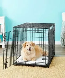 Frisco Heavy Duty Fold & Carry Double Door Collapsible Wire Dog Crate & Frisco Wire Dog Exercise Pen with Step-Through Door, Black -Pet Food Gear Shop 255537 PT2. SY630 V1603646531
