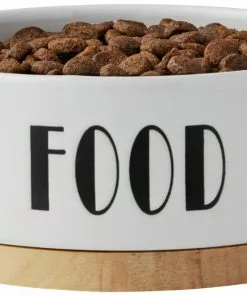 Frisco Ceramic Food Dog & Cat Bowl with Wood Base -Pet Food Gear Shop 256042 PT4. SY630 V1615317411