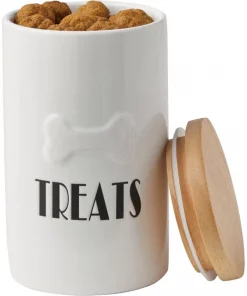 Frisco Ceramic Treat Jar with Wood Lid -Pet Food Gear Shop 256050 PT3. SY630 V1616506605