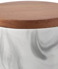 Frisco Ceramic Marble Print Treat Jar with Wood Lid -Pet Food Gear Shop 256054 PT2. SY630 V1615312313