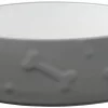 Frisco Bones Non-skid Ceramic Dog & Cat Bowl, Gray -Pet Food Gear Shop 256063 MAIN. SY630 V1616508740
