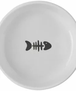 Frisco Round Meow Non-skid Ceramic Cat Bowl with Wood Base, 1.25 cups -Pet Food Gear Shop 256078 PT4. SY630 V1615312284