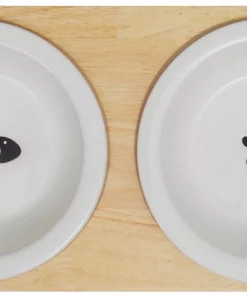 Frisco Double Elevated Cat Bowl with Wood Stand, 0.62 Cup -Pet Food Gear Shop 256082 PT4. SY630 V1615313792