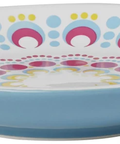 Frisco Kaleidoscope Pattern Non-skid Ceramic Cat Dish, Blue, 0.62 Cup