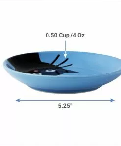 Frisco Cat Face Non-skid Ceramic Cat Dish, Blue, 0.50 Cup -Pet Food Gear Shop 256101 PT2. SY630 V1616697188