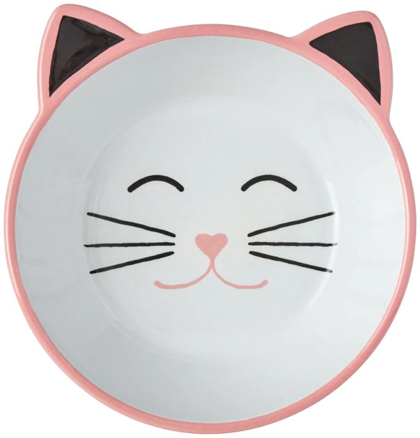 Frisco Cat Face Non-skid Ceramic Cat Bowl, Pink, 1.12 Cups 3 Frisco Cat Face Non-skid Ceramic Cat Bowl, Pink, 1.12 Cups