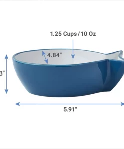 Frisco Fish Shaped Non-skid Ceramic Cat Bowl, 1.37 Cups -Pet Food Gear Shop 256111 PT2. SY630 V1616697595