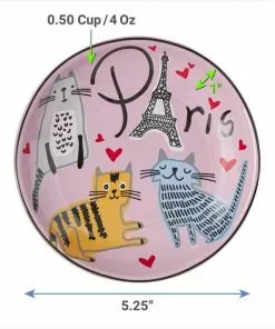 Frisco Paris Non-skid Ceramic Cat Dish, 0.62 Cup -Pet Food Gear Shop 256115 PT2. SY630 V1618494725