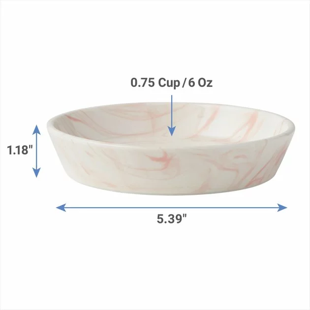 Frisco Marble Design Non-skid Ceramic Cat Dish, 0.75 Cup 5 Frisco Marble Design Non-skid Ceramic Cat Dish, 0.75 Cup - Image 3