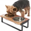 Frisco Wooden Bars Dog & Cat Double Bowl Diner 2 Frisco Wooden Bars Dog & Cat Double Bowl Diner -Pet Food Gear Shop 257142 MAIN. SY630 V1615913804