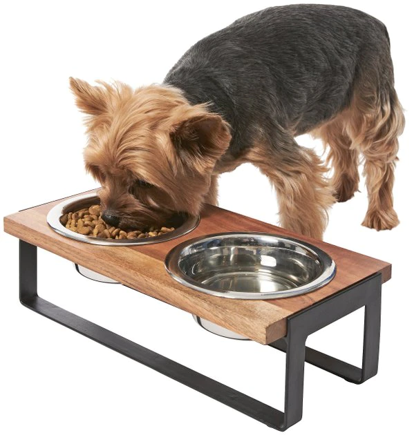 Frisco Wooden Bars Dog & Cat Double Bowl Diner 3 Frisco Wooden Bars Dog & Cat Double Bowl Diner
