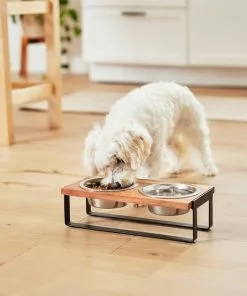 Frisco Wooden Bars Dog & Cat Double Bowl Diner 11 Frisco Wooden Bars Dog & Cat Double Bowl Diner -Pet Food Gear Shop 257142 PT3. SY630 V1615987305