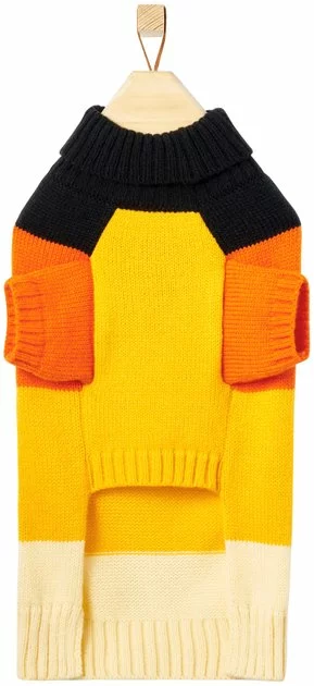 Frisco Colorblock Sequin Pumpkin Dog & Cat Sweater 6 Frisco Colorblock Sequin Pumpkin Dog & Cat Sweater - Image 4