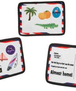 Frisco Road Trip Postcards Flat Plush Squeaky Dog Toy, 3 count