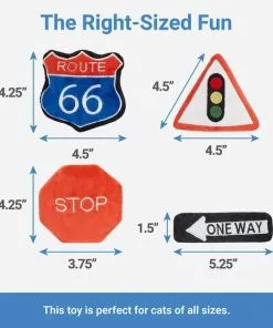 Frisco Road Trip Traffic Signs Plush Cat Toy with Catnip, 4 count -Pet Food Gear Shop 262024 PT1. SY630 V1622563941