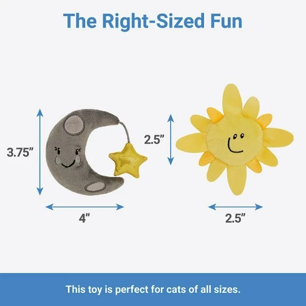 Frisco Road Trip Sun & Moon Plush Cat Toy with Catnip, 2 count 4 Frisco Road Trip Sun & Moon Plush Cat Toy with Catnip, 2 count - Image 2