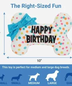 Frisco Birthday Reversible Plush Bone Squeaky Dog Toy -Pet Food Gear Shop 264432 PT1. SY630 V1622563937