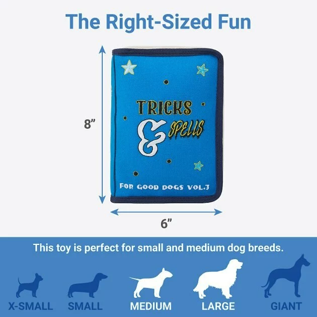 Frisco Magic Spell Book Plush Squeaky Dog Toy 4 Frisco Magic Spell Book Plush Squeaky Dog Toy - Image 2