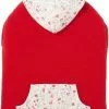 Frisco Floral Accent Dog & Cat Hoodie, Red