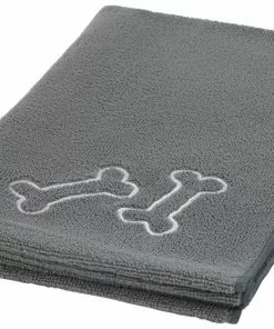 Frisco Embroidered Pawprint Microfiber Dog Bath Towel