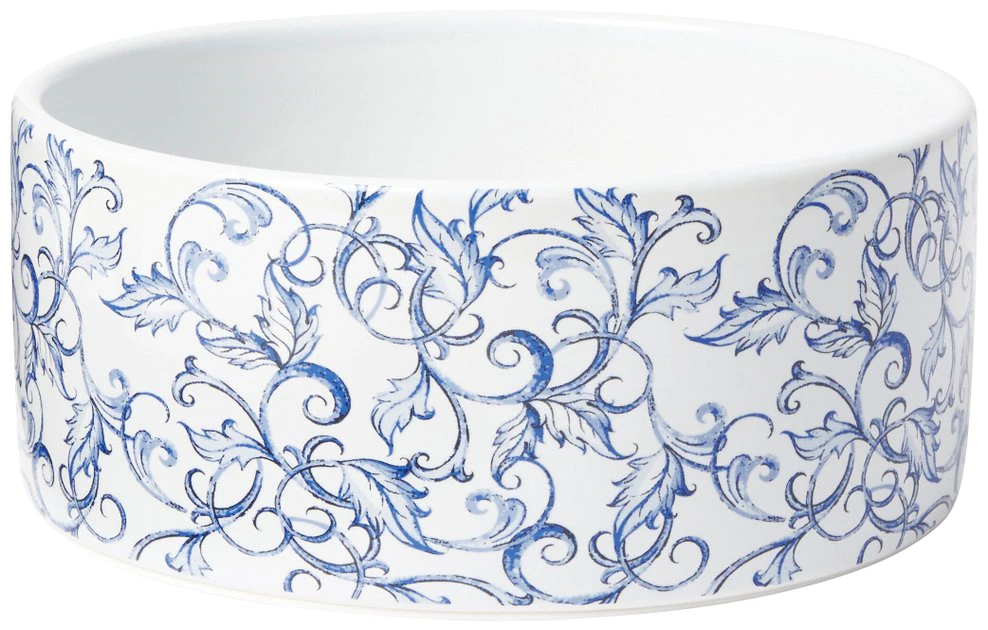 Frisco Blue Garden Non-skid Ceramic Dog Bowl 3 Frisco Blue Garden Non-skid Ceramic Dog Bowl
