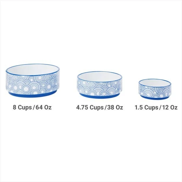 Frisco Blue Oriental Non-skid Ceramic Dog & Cat Bowl 8 Frisco Blue Oriental Non-skid Ceramic Dog & Cat Bowl - Image 6
