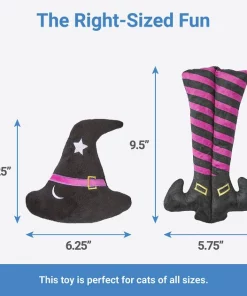 Frisco Halloween Witch Hat & Legs Plush Cat Toy with Catnip, 2 count -Pet Food Gear Shop 270305 PT1. SY630 V1626285063