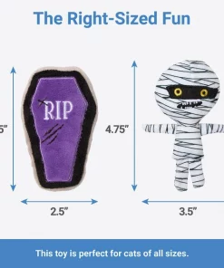 Frisco Halloween Mummy & Coffin Plush Cat Toy with Catnip, 2 count -Pet Food Gear Shop 270309 PT1. SY630 V1626284163