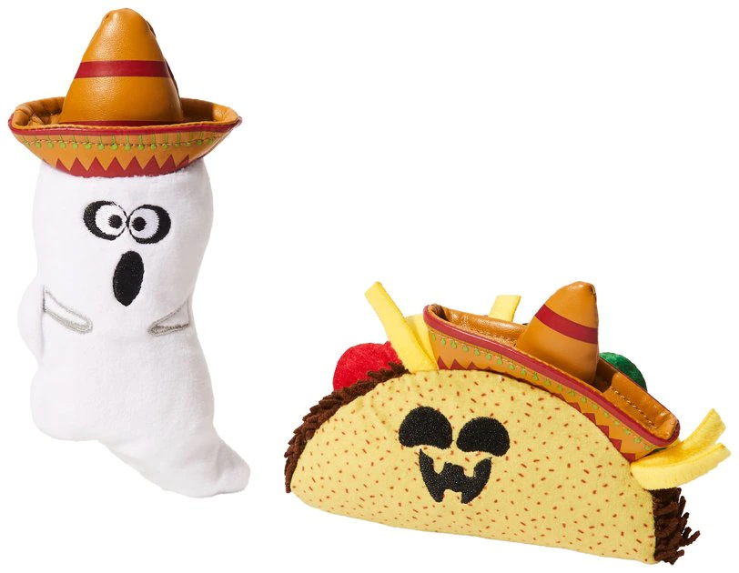 Frisco Halloween Fiesta Ghost & Taco Plush Cat Toy with Catnip, 2 count 3 Frisco Halloween Fiesta Ghost & Taco Plush Cat Toy with Catnip, 2 count