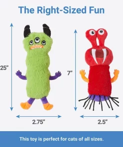 Frisco Friendly Monsters Plush Cat Toy with Catnip, 2 count -Pet Food Gear Shop 270323 PT1. SY630 V1626284493