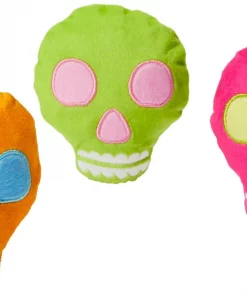 Frisco Colorful Skulls Plush Cat Toy with Catnip, 3 count