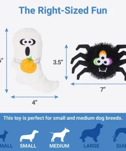 Frisco Halloween Spider & Ghost Plush Squeaky Dog Toy, 2 count -Pet Food Gear Shop 270433 PT1. SY630 V1626284763