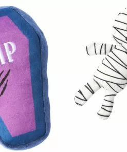 Frisco Halloween Mummy & Coffin Plush Squeaky Dog Toy, 2 count