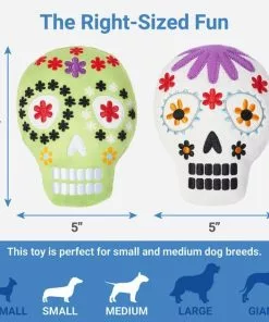 Frisco Sugar Skull Plush Squeaky Dog Toy -Pet Food Gear Shop 270443 PT1. SY630 V1626284173