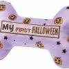 Frisco Halloween My First Halloween Bone Reversible Plush Squeaky Dog Toy