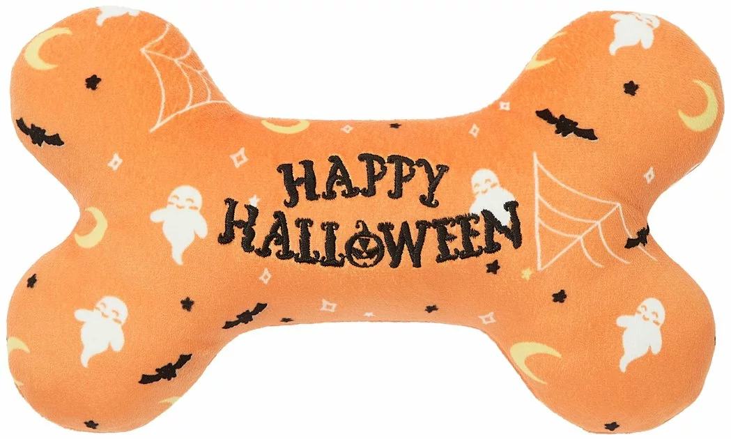 Frisco Halloween All the Ghouls Love Me Bone Reversible Plush Squeaky Dog Toy 5 Frisco Halloween All the Ghouls Love Me Bone Reversible Plush Squeaky Dog Toy - Image 3